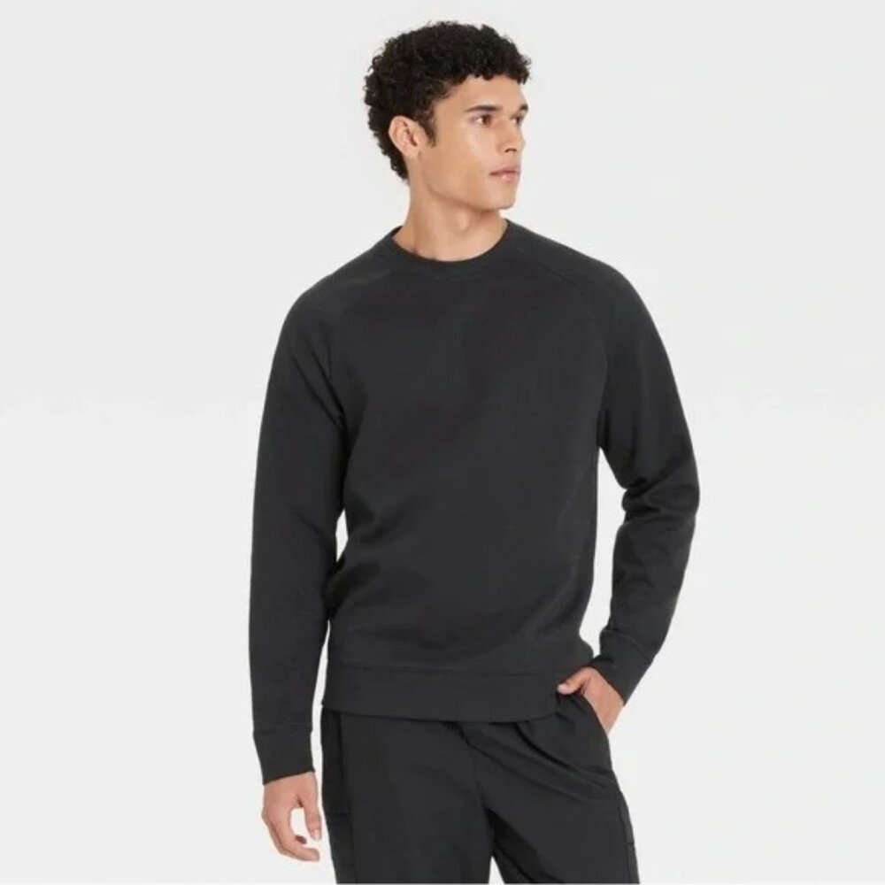NWT All in Motion  Black Men's Ponte Crewneck Sweatshirt Pullover - Size M